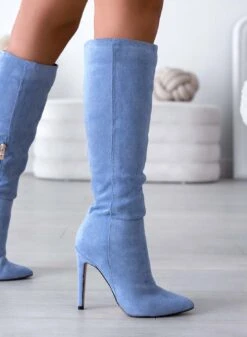 BRENDA - Stivali Azzurri Scamosciati Alexoo Con Tacco Alto -Negozio al dettaglio Alexoo 01 aa35adf2 6f51 482e 8941 59949e0b899e