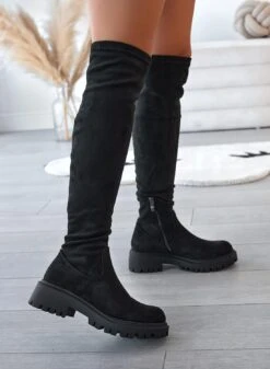 Stivali Neri Alla Coscia Scamosciati -Negozio al dettaglio Alexoo 02 4b6ea902 2cee 4e1c aeec 4d74dcfc9027