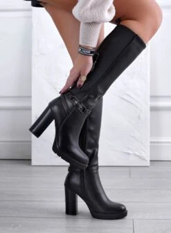 FALLS - Stivali Neri Con Tacco 10 Ed Elastico Al Polpaccio -Negozio al dettaglio Alexoo 02 c3656b99 d0ea 414b b75d fe2c30a468c5