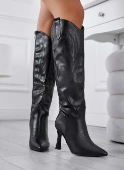 Stivali Neri Camperos Con Tacco Alto -Negozio al dettaglio Alexoo 04 b945cd1e a8b5 4c1b be75 6ac649ce8d62