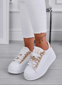 CELY - Sneakers Gioiello Bianche Con Libellula Oro