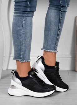 FREYA - Sneakers Nere Alexoo Con Inserti Glitter