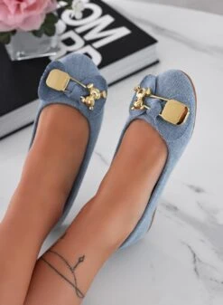 Ballerine Blu Jeans Con Spilla Teddy Oro -Negozio al dettaglio Alexoo 10 cde8ad5e d032 4168 8ce9 efedf7d63da4