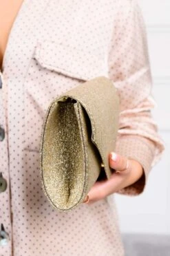 Borsa Pochette Oro Con Glitter B203 -Negozio al dettaglio Alexoo 11 6 18