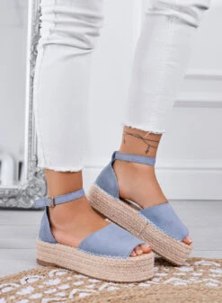 LICIA - Espadrillas Azzurre Platform Con Cinturino Alla Caviglia -Negozio al dettaglio Alexoo 11 95b19d7c 871d 462c be8c 7b0980899e83