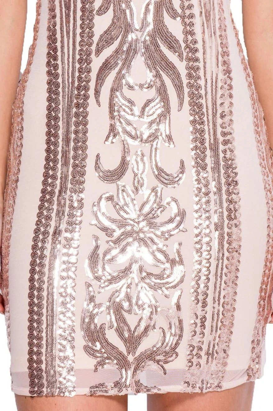 Abito Con Bretelle E Paillettes - Rosa 4 Abito Con Bretelle E Paillettes - Rosa - immagine 4