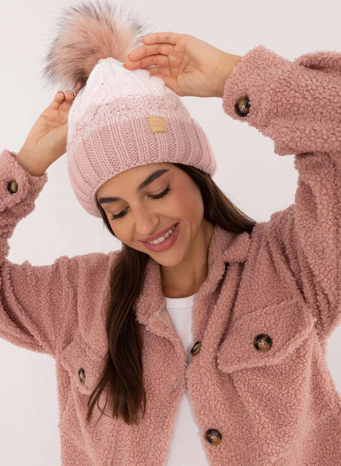 Cappello Rosa Con Imbottitura Interna E Pompon 4 Cappello Rosa Con Imbottitura Interna E Pompon - immagine 4