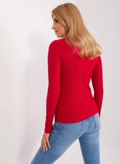 Maglia Rossa A Costine Con Collo Alto -Negozio al dettaglio Alexoo 13 c066883f a027 4bfa b45c 92ff3a627de8