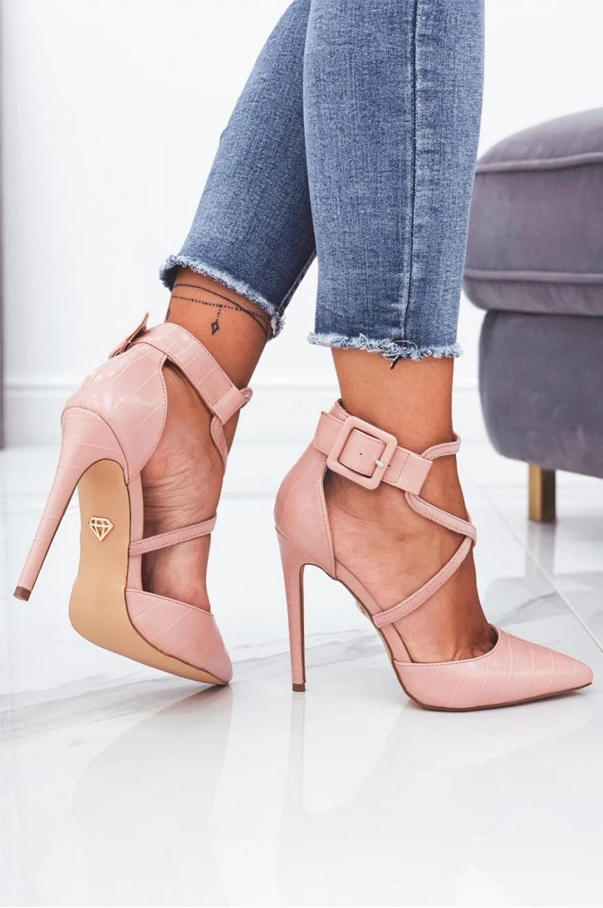 Decolletè Rosa Effetto Coccodrillo Con Tacco Alto 7 Decolletè Rosa Effetto Coccodrillo Con Tacco Alto - immagine 7