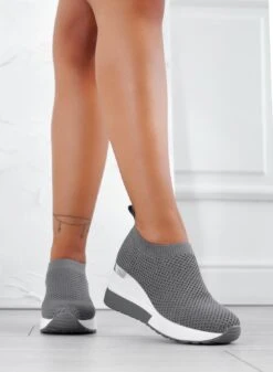 Sneakers Grigie In Tessuto Elastico -Negozio al dettaglio Alexoo 14 6800082c 68ce 4b39 8c22 8cb036efc468