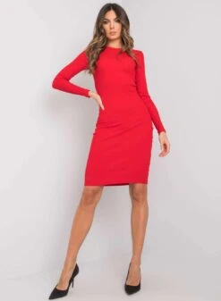 Abito Rosso A Costine Aderente -Negozio al dettaglio Alexoo 14 79618cdf 5f0c 4dc3 a16e 65817c2bd00b