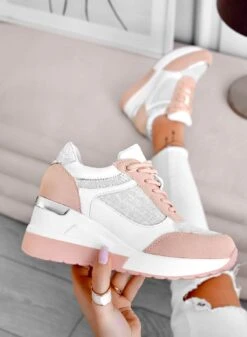 Sneakers Rosa Con Inserti In Tessuto Glitter Argento -Negozio al dettaglio Alexoo 14 b8222d44 3a95 40b3 a7ab c065b640e47b