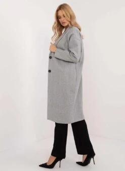 Cappotto Lungo Elegante Grigio Con Bottoni -Negozio al dettaglio Alexoo 15 36e2fa90 0f0e 4f37 8df5 7fd917c29bc1