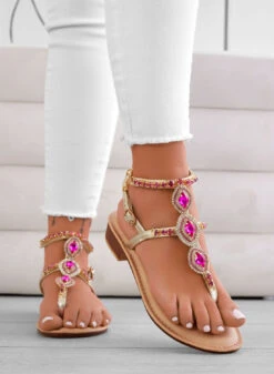 LIBRA - Sandali Infradito Gioiello Fuxia