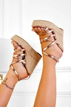 ELLIE - Sandali Espadrillas Alexoo Oro Rosa Stringati -Negozio al dettaglio Alexoo 16 ac314d66 70b6 43a7 9a3c 9468fefcdd1f