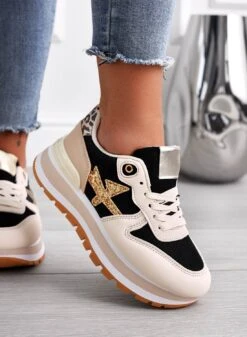 TYLER - Sneakers Nere Con Inserti Glitter Oro -Negozio al dettaglio Alexoo 16 d83b555b b780 4af0 b6ed 04625d9e4c3f