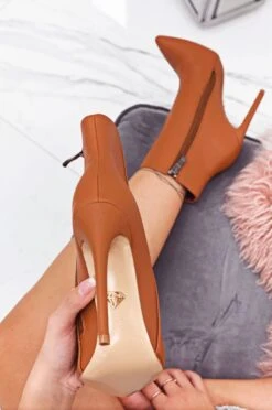 Tronchetti Camel In Finta Pelle Con Tacco Alto -Negozio al dettaglio Alexoo 17 2 12