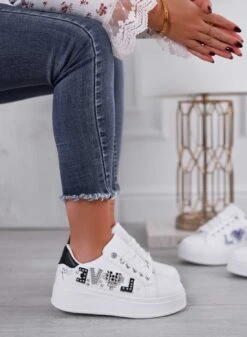 MIRTA - Sneakers Bianche Con Retro Nero E Scritta Love -Negozio al dettaglio Alexoo 1 0908e447 f619 4535 96fc 26d1c296e403