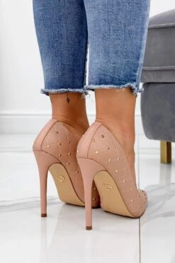 LOVELY - Decolletè Rosa Trapuntate Con Borchie Oro -Negozio al dettaglio Alexoo 1 15 82