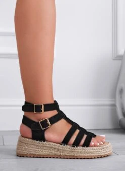 STEFANIA - Sandali Espadrillas Neri Fasciati -Negozio al dettaglio Alexoo 1 aa13cb66 3938 4e1c bc19 f38ac687500c