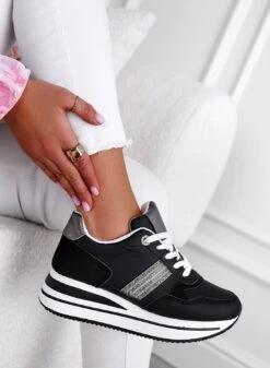 Sneakers Nere Con Inserti E Strass Argento -Negozio al dettaglio Alexoo 1 ba7dc0b6 ba46 4dd7 85c0 78d5c02e25a4