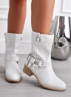ASHLEE - Stivaletti Bianchi Traforati Con Fibbia -Negozio al dettaglio Alexoo 1 bc734b8e 0ac9 475c be3c 6f20c565b161