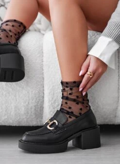 LIMA - Mocassini Neri Platform Con Fibbia Oro -Negozio al dettaglio Alexoo 1 e1f7c796 f04e 4251 8576 8598f560b001