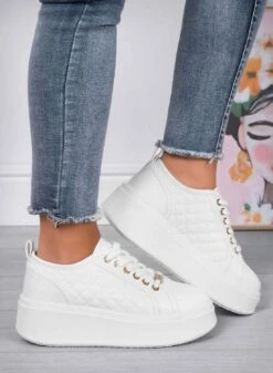 DALILA - Sneakers Platform Bianche Alexoo In Finta Pelle Martellata -Negozio al dettaglio Alexoo 21 513a4976 95bd 470c 833a d6c41956a811