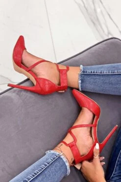 Decolletè Rosse Pitonate Con Tacco Alto 15 Decolletè Rosse Pitonate Con Tacco Alto -Negozio al dettaglio Alexoo 23 218