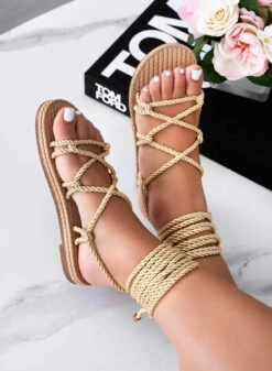 RAYA - Sandali Bassi Oro Stringati In Corda -Negozio al dettaglio Alexoo 23 ac4cf639 64b1 4c7c 8e29 8c413d961afb