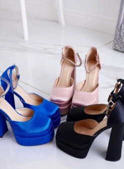 MANILA - Decolletè Alexoo Oro Rosa In Raso Con Tacco Alto E Plateau E Cinturino Gioiello -Negozio al dettaglio Alexoo 25 51ca2da4 4e42 4fc0 8c03 88c806fc2a68