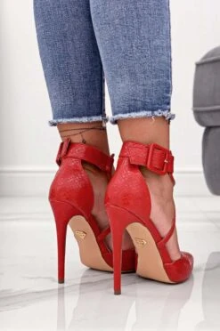 Decolletè Rosse Pitonate Con Tacco Alto 11 Decolletè Rosse Pitonate Con Tacco Alto -Negozio al dettaglio Alexoo 27 1 53