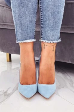 LEXIE - Decolletè Azzurre Scamosciate Con Tacco Alto -Negozio al dettaglio Alexoo 27 1 54