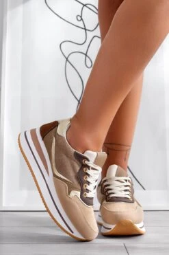 Sneakers Fango Con Zeppa E Inserti Oro -Negozio al dettaglio Alexoo 2 2b7f70e0 2ea4 47ed 8665 f9039a1512ca