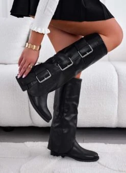 EMMA - Stivali Neri Con Risvolto E Fibbie -Negozio al dettaglio Alexoo 2 5fe3623a 6f54 476a 8570 a9308537fa98
