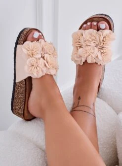 GLASS - Sandali Con Zeppa In Sughero Beige Con Fiori -Negozio al dettaglio Alexoo 2 7d7c29db 9fef 4e62 bd7e 5334581fbee9