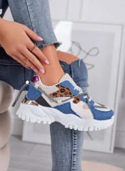 AMANDA - Sneakers Chunky Blu Jeans Con Dettagli Animalier -Negozio al dettaglio Alexoo 2 9e9e69fc 3bb9 4b03 9b66 7dd4b4677c19
