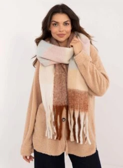 Sciarpa Oversize Con Tonalità Beige Marrone -Negozio al dettaglio Alexoo 2 cb894d66 873d 429a 83e6 2ce7a8db9e58