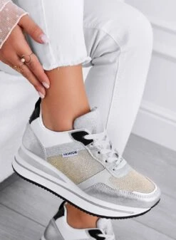 VITAL - Sneakers Argento Laminato Con Inserti Oro -Negozio al dettaglio Alexoo 2 f62eb14a d0fb 4f23 aee1 eaa86f3e96b2