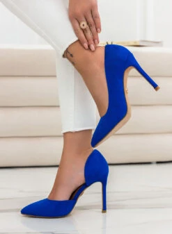 AURORA - Decolletè Alexoo Blu Con Apertura Laterale E Tacco Alto