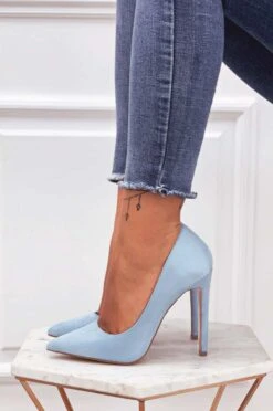 LEXIE - Decolletè Azzurre Scamosciate Con Tacco Alto -Negozio al dettaglio Alexoo 32 83