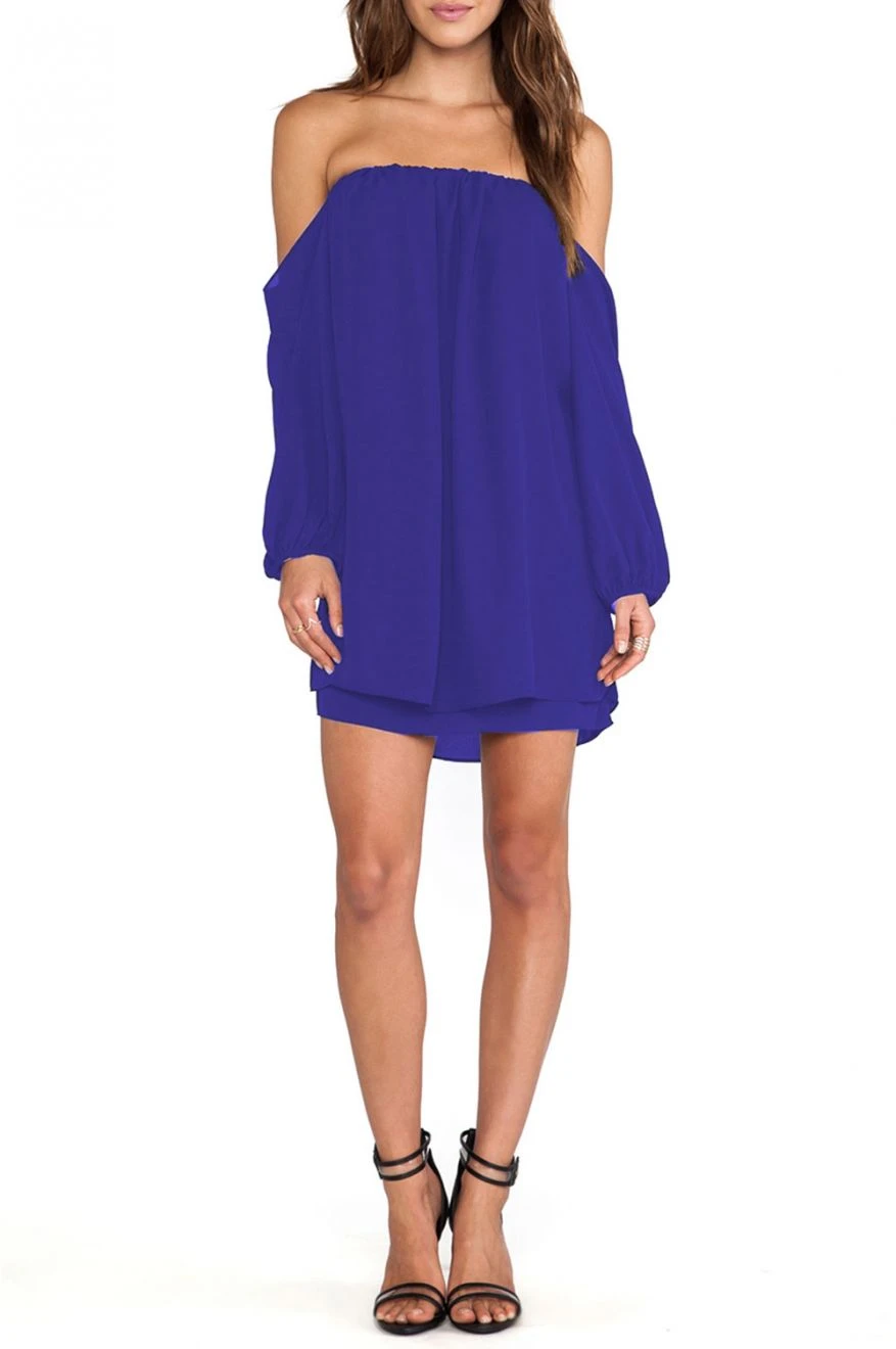 Abito A Fascia In Velo Blu 2 Abito A Fascia In Velo Blu - immagine 2