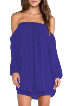 Abito A Fascia In Velo Blu