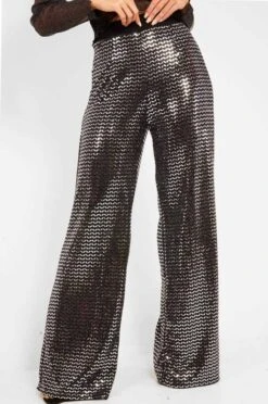 Pantalone A Palazzo Con Paillettes Nero -Negozio al dettaglio Alexoo 3 11 23 38b9a70a 54d2 4bd5 af90 bcf663d36020