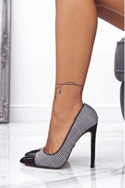 Decolletè Pied De Poule Misto Quadri Con Punta E Tacco A Contrasto -Negozio al dettaglio Alexoo 3 14 268