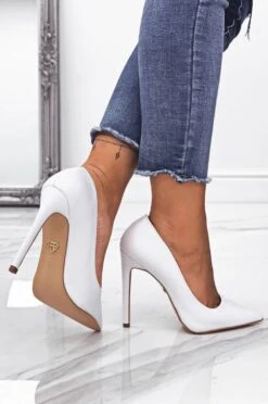 Decolletè Bianche Effetto Pitonato Con Tacco Alto -Negozio al dettaglio Alexoo 3 14 273