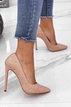 LOVELY - Decolletè Rosa Trapuntate Con Borchie Oro -Negozio al dettaglio Alexoo 3 14 294