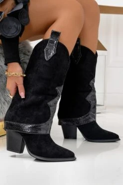 Stivali Camperos Neri Con Inserti Pitonati 7 Stivali Camperos Neri Con Inserti Pitonati -Negozio al dettaglio Alexoo 3 2 149