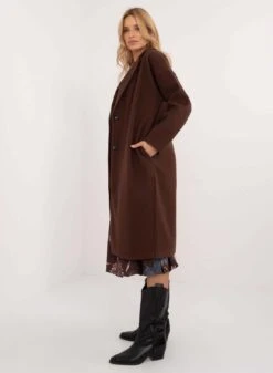 Cappotto Lungo Elegante Marrone Con Bottoni -Negozio al dettaglio Alexoo 3 312d2aa9 a075 463e a9bd 8af7eecde42e
