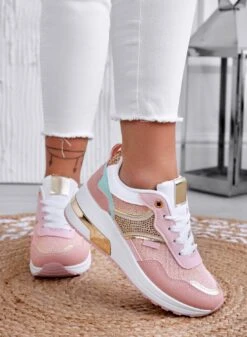 Sneakers Rosa Con Zeppa E Inserti Oro -Negozio al dettaglio Alexoo 3 4e918fcc 7adf 460c a6d2 1d5dfaca225d